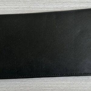 Genuine Leather Designer Brand Louis Feraud Long Wallet Credit Card Black